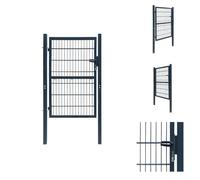vidaXL Puerta de valla 2D (puerta individual) color gris antracita, 106x170 cm - Puertas para jardín