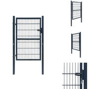 vidaXL Puerta de valla 2D (puerta individual) color gris antracita, 106x210 cm - Puertas para jardín
