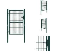 vidaXL Puerta de valla 2D (puerta individual), color verde, 106x170 cm - Puertas para jardín