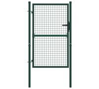 vidaXL Puerta de Valla Acero Verde Cancela de Jardín Patio Exterior Dimensiones 100 x 75 cm, 100 x 125 cm, 100 x 150 cm y mas