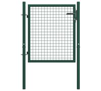 vidaXL Puerta de Valla Acero Verde Cancela de Jardín Patio Exterior Dimensiones 100 x 75 cm, 100 x 125 cm, 100 x 150 cm y mas