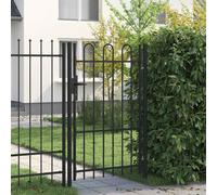 vidaXL Puerta de valla BOXTEL de una puerta con arco superior de acero, 1x1,5 m, negro