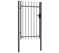 vidaXL Puerta de valla BOXTEL de una puerta con punta 1x1,5 m negro