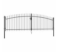 vidaXL Puerta doble Woerden para valla con puntas de lanza, estable y duradera 400x199,5 cm