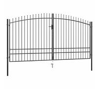vidaXL Puerta de valla de doble puerta Woerden con punta de lanza 400x249,5 cm