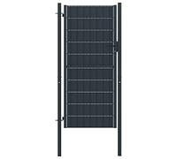 vidaXL Puerta de Valla de Exterior Cancela de Jardín Entrada de Vallado Cercado de Patio PVC Acero Gris Antracita 100x204 cm