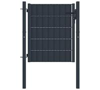 vidaXL Puerta de Valla de PVC y Acero 100 x 81 cm Antracita