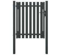 vidaXL Puerta de Valla del Jardín de Acero Gris Antracita Barrera Dimensiones 1 x 1.25 m, 1 x 1.5 m, 1 x 1.7 m y mas