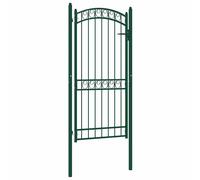 vidaXL Puerta de jardín EMMEN con arco, acero, 100 x 136 cm, verde