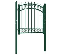 vidaXL Puerta de valla EMMEN con pinchos de acero, 103x97 cm, verde