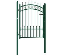 vidaXL Puerta de valla EMMEN con pinchos de acero, 104 x 109,5 cm, verde