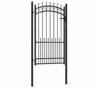 vidaXL Puerta de valla EMMEN con pinchos de acero, 104 x 134,5 cm, negro
