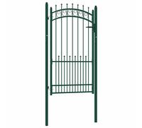 vidaXL Puerta de valla EMMEN con pinchos de acero, 104 x 134,5 cm, verde
