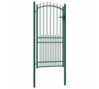 vidaXL Puerta de valla EMMEN con pinchos de acero, 104x147 cm, verde