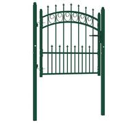 vidaXL Puerta de valla EMMEN con pinchos de acero, 104x97 cm, verde