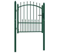 vidaXL Puerta de valla EMMEN con pinchos de acero, 104x97 cm, verde
