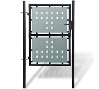 vidaXL Puerta de valla individual negra de 100 x 150 cm