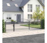 vidaXL Puerta de valla jardín con parte superior arqueada Assen Gris