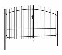 vidaXL Puerta de valla Woerden de doble puerta con punta de pincho 299,5x224,5 cm