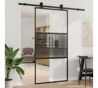 vidaXL Puerta de Vidrio 102,5 x 2 x 205 cm Aluminio Negro