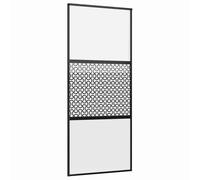 vidaXL Puerta de Vidrio Calado Negro 90 x 2 x 205 cm Aluminio