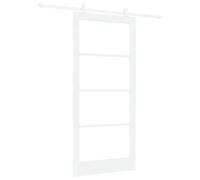 vidaXL Puerta deslizante Orkdal blanca 93x202 cm madera elaborada y cristal con herrajes interior