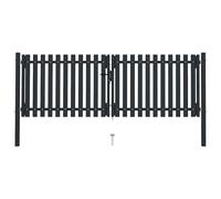 vidaXL Puerta doble de acero para valla 300 x 125 cm antracita