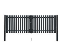 vidaXL Puerta doble de acero para valla 300x100 cm color antracita