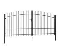 vidaXL Puerta de valla de doble puerta Woerden con punta de lanza 400x224,5 cm