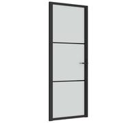vidaXL Puerta interior corredera de vidrio y aluminio mate – Negro, Escarcha, Blanco, Transparente