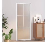 vidaXL Puerta interior de vidrio y aluminio blanco mate 83x201,5 cm