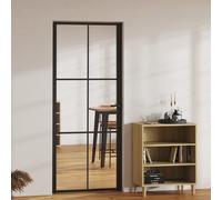 vidaXL Puerta Interior de Vidrio y Aluminio Mate Corrediza Habitación Color Blanco y escarcha, Negro y escarcha, Blanco y transparente y mas