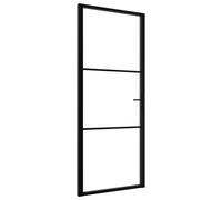 vidaXL Puerta Interior de Vidrio y Aluminio Mate Corrediza Habitación Color Blanco y escarcha, Negro y escarcha, Blanco y transparente oscuro y mas