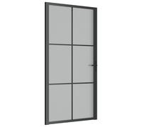 vidaXL Puerta Interior de Vidrio y Aluminio Mate Corrediza Habitación Color Blanco y escarcha, Negro y escarcha, Blanco y transparente oscuro y mas