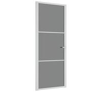 vidaXL Puerta Interior de Vidrio y Aluminio Mate Corrediza Habitación Color Blanco y escarcha, Negro y escarcha, Blanco y transparente oscuro y mas