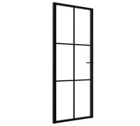 vidaXL Puerta Interior de Vidrio y Aluminio Mate Corrediza Habitación Color Blanco y escarcha, Negro y escarcha, Blanco y transparente y mas