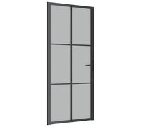 vidaXL Puerta Interior de Vidrio y Aluminio Mate Corrediza Habitación Color Blanco y escarcha, Negro y escarcha, Blanco y transparente oscuro y mas