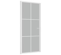 vidaXL Puerta Interior de Vidrio y Aluminio Mate Corrediza Habitación Color Blanco y escarcha, Negro y escarcha, Blanco y transparente oscuro y mas