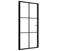 vidaXL Puerta Interior de Vidrio y Aluminio Mate Corrediza Habitación Color Blanco y escarcha, Negro y escarcha, Blanco y transparente oscuro y mas