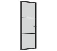 vidaXL Puerta Interior de Vidrio y Aluminio Mate Corrediza Habitación Color Negro y escarcha, Blanco y transparente, Negro y transparente oscuro y mas