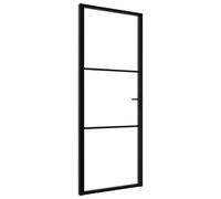 vidaXL Puerta Interior de Vidrio y Aluminio Mate Corrediza Habitación Color Negro y escarcha, Blanco y transparente, Negro y transparente oscuro y mas