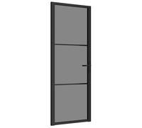 vidaXL Puerta Interior de Vidrio y Aluminio Mate Corrediza Habitación Color Negro y escarcha, Blanco y transparente, Negro y transparente oscuro y mas