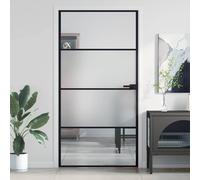 vidaXL Puerta interior delgada negra vidrio y aluminio 102,5x201,5 cm
