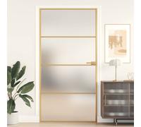 vidaXL Puerta Interior Delgada Panel Decoración de Hogar Vidrio y Aluminio Color Negro y transparente y mate, Dorado y transparente, Dorado y mate y mas