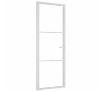 vidaXL Puerta interior vidrio EGS y aluminio blanco 76 x 201,5 cm
