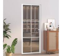 vidaXL Puerta interior vidrio EGS y aluminio blanco 83x201,5 cm