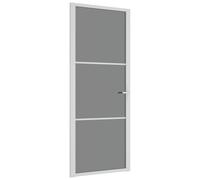 vidaXL Puerta Interior de Vidrio y Aluminio Mate Corrediza Habitación Color Blanco y escarcha, Negro y escarcha, Blanco y transparente oscuro y mas
