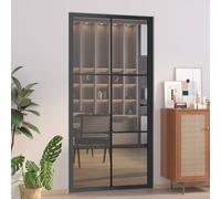 vidaXL Puerta Interior de Vidrio y Aluminio Mate Corrediza Habitación Color Blanco y escarcha, Negro y escarcha, Blanco y transparente oscuro y mas