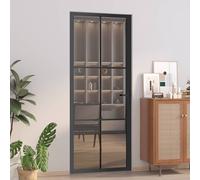 vidaXL Puerta interior vidrio EGS y aluminio negro 83x201,5 cm