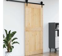 vidaXL Puerta Narvik Natural 100 x 210 cm Madera de Pino Sólido, Puerta Rectangular Moderna, Interior de Pino, Ahorra Espacio, Separador Contemporáneo de Habitaciones, Diseño Funcional